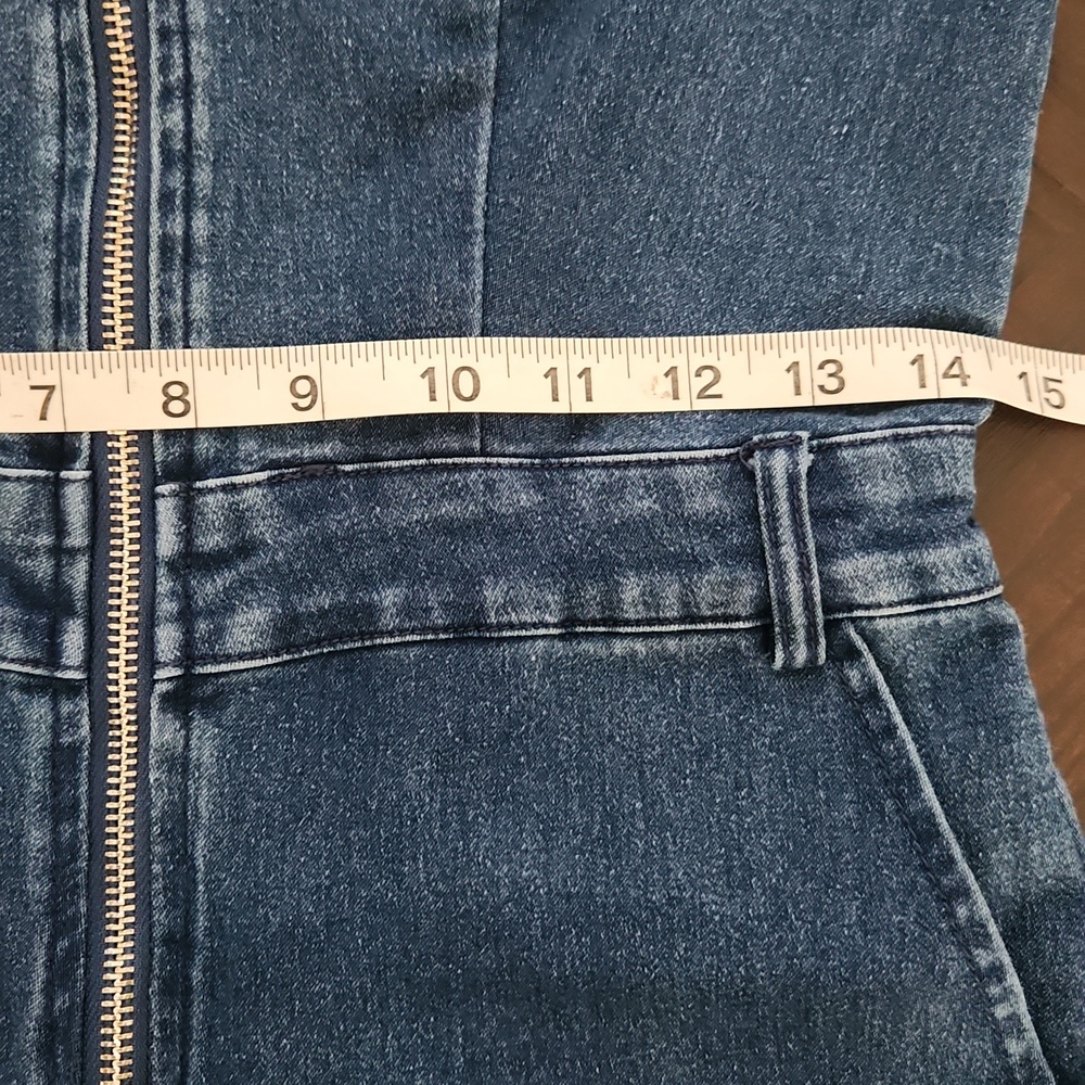 Haute Monde Blue Denim Jumpsuit with Front Zipper - Picture 9 of 9